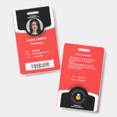 Badge d'identification photo professionnelle - Per (Front & Back)