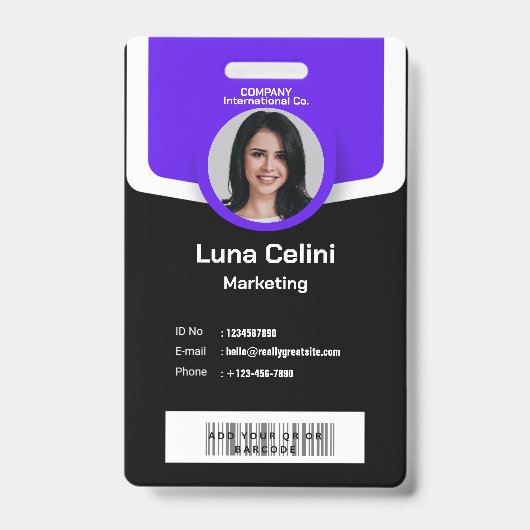 Badge d'identification photo professionnelle - Per (Face)