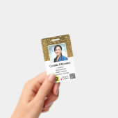 Badge d'identification photo QR code à paillettes (Manuel / portable)
