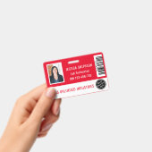 Badge d'identification photo rouge pour école ou e (Manuel / portable)