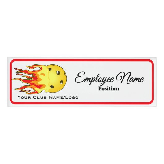 Badge D'identification Pickleball Club Personalized Logo Employee  (Devant)