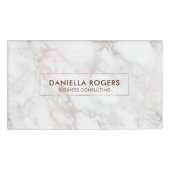 Badge D'identification Pierre de marbre Rose-or de luxe (Devant)