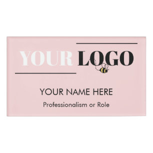 Badge D'identification Pink Business Logo Professionnel Nom du personnel