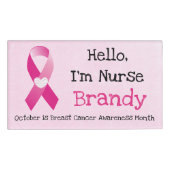 Badge D'identification Pink Personnalisé Hello, Im Nurse Nom Balise (Devant)