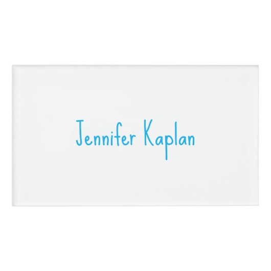Badge D'identification Plain Minimalist Professional Casual Handwriting (Devant)