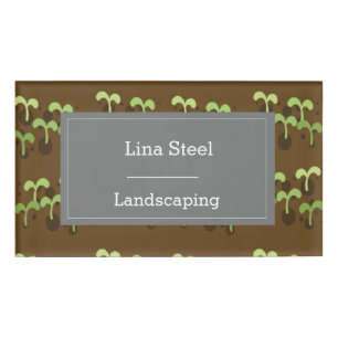 Badge D'identification Plantes en motif de sol 