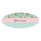 Badge D'identification Pois rose de Flamants roses (Devant)