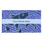 Badge D'identification Poisson Gras Baignade Océan Bleu Pêche (Devant)