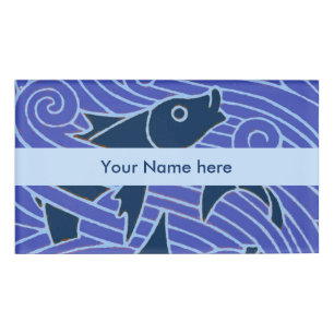Badge D'identification Poisson Gras Baignade Océan Bleu Pêche