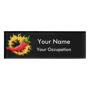 Badge D'identification Poivre avec étiquette de nom de flamme
