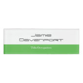 Badge D'identification Pomme Vert Blanc Minimal Moderne Gras (Devant)