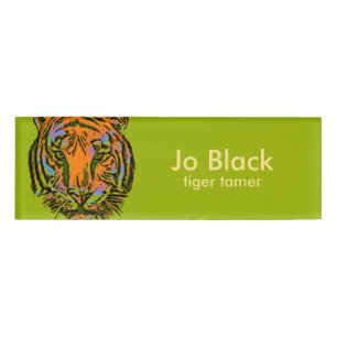 Badge D'identification Pop Art TIGER HEAD + votre backgr. & idées