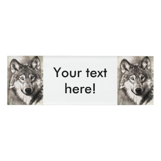 Badge D'identification Portrait de loup (Devant)