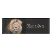 Badge D'identification Portrait de plan rapproché d'un lion masculin (Devant)