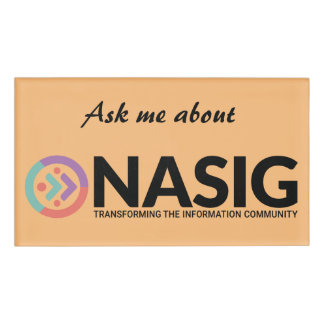 Badge D'identification Posez-moi la question sur NASIG orange