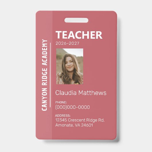 Badge d'identification pour éducateur de l'école à (Avant)