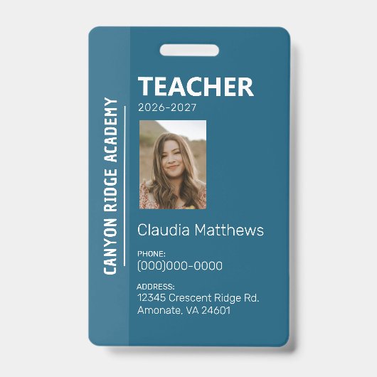 Badge d'identification pour éducateur de l'enseign (Avant)
