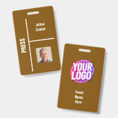 Badge d'identification pour l'événement Brown Mini (Avant & arrière)