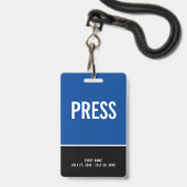 Badge d'identification Press All Access Pass Bleu (Avant avec lanière)