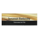 Badge D'identification Professional Black & Luxurious Gold Ribbon Custom (Devant)