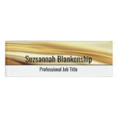 Badge D'identification Professional White & Luxurious Gold Ribbon Custom (Devant)