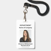 Badge d'identification professionnel blanc avec co (Avant avec lanière)
