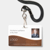 Badge d'identification professionnel de l'employé  (Avant avec lanière)