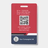 Badge d'identification professionnel de l'employé (Arrière)
