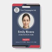 Badge d'identification professionnel de l'employé (Avant)