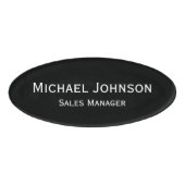 Badge D'identification Professionnel noir blanc bureau exécutif magnétiqu (Devant)