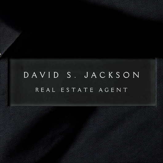 Badge D'identification Professionnel Noir Moderne