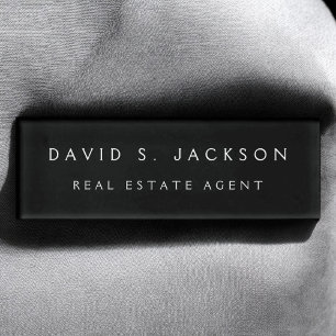 Badge D'identification Professionnel Noir Moderne