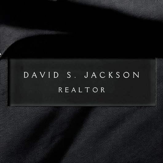 Badge D'identification Professionnel Noir Moderne