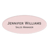 Badge D'identification Professionnel Pastel Pink Bureau Affaires Magnétiq (Devant)