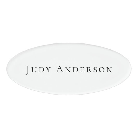 Badge D'identification Professionnel Plain Moderne Élégant Votre Nom (Devant)