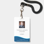 Badge d'identification professionnelle bleu pour e (Avant avec lanière)