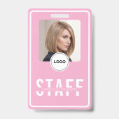 Badge d'identification professionnelle rose poudré (Avant)