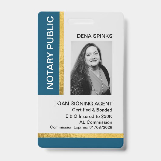 Badge d'identification publique du notaire (Face)