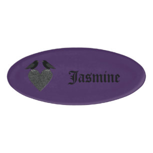 Badge D'identification Ravens gothiques et Black Heart Custom