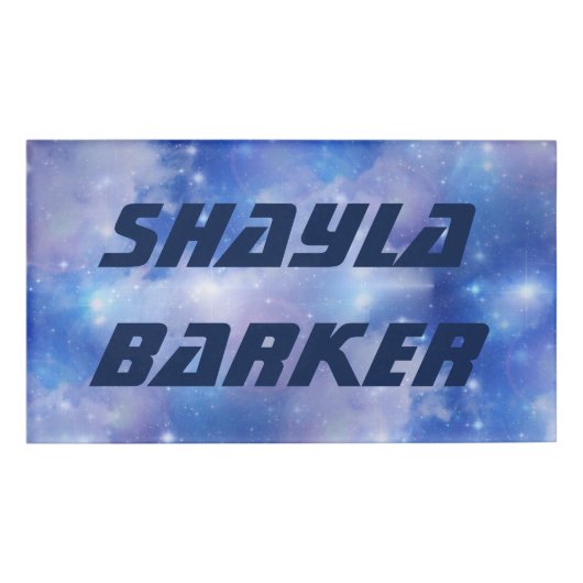 Badge D'identification Réalisme numérique - BLUE UNIVERSE + votre nom (Devant)