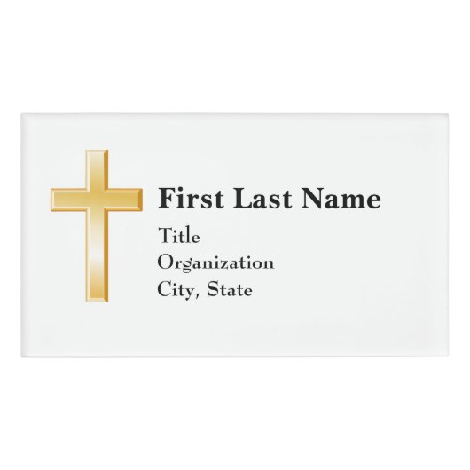Badge D'identification Rectangle acrylique de 3,5 po x 2 po, chrétien (Devant)