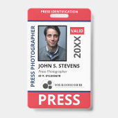 Badge d'identification recto verso rouge et bleu a (Avant)
