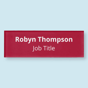 Badge D'identification Red Company Employé Nametag Magnétique HD acryliqu