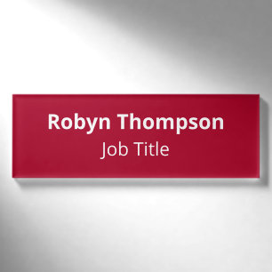 Badge D'identification Red Company Employé Nametag Magnétique HD acryliqu