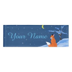 Badge D'identification Renard nocturne d'hiver