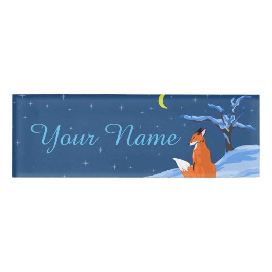 Badge D'identification Renard nocturne d'hiver (Devant)