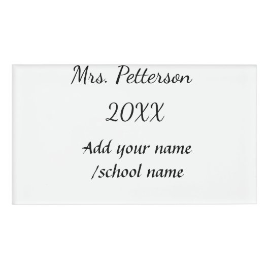 Badge D'identification Retour à l'école ajouter nom de l'enseignant année (Devant)