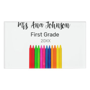 Badge D'identification Retour à l'école crayons ajouter nom classe année