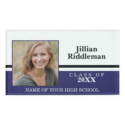 Badge D'identification Réunion de l'école de photographie - Noir et blanc (Devant)