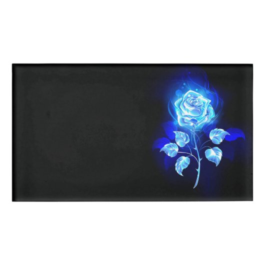 Badge D'identification Rose bleu brûlant (Devant)